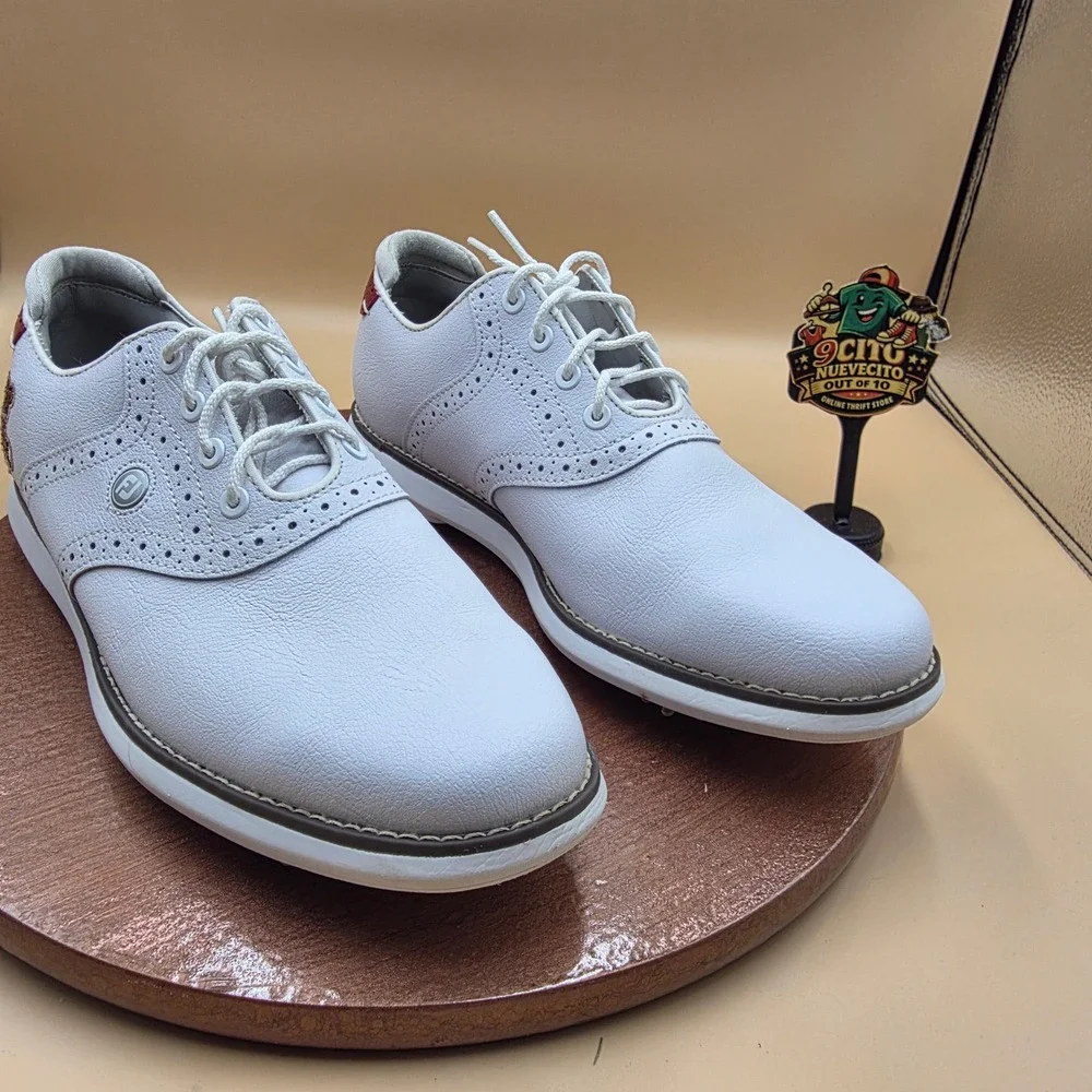 FootJoy MyJoys Traditions Womens Golf Shoes White Red Teddy Bear Wingtip 8.5 M